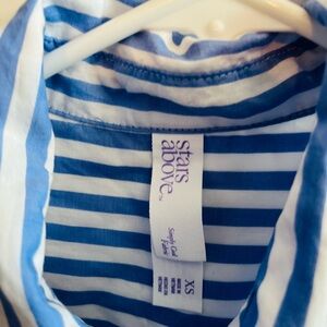 Stars Above Nautical Blue and White Striped Top